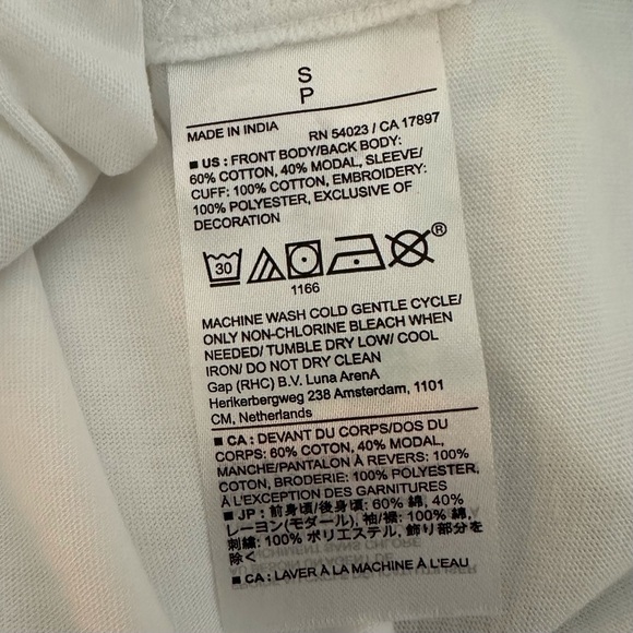 🆕 BR Factory Volume Embroidered Sleeve Top. White. Size S. NWT. - Picture 9 of 10